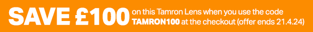 Save £100 on this Tamron Lens when you use the code TAMRON100 at the checkout (offer ends 21.4.24) 