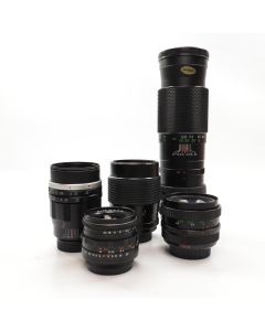 USED M42 Screw Mounnt Lens Bundle 28mm 30mm 2x135mm 300mm 