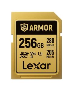 Lexar ARMOR 256GB SDXC Pro Gold Stainless Steel UHS-II V60 IP68 280MB/s Card