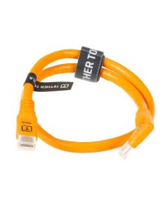 Tether Tools TetherPro Optima 10G USB-C To USB-C Right Angle 20” (51cm) Cable - Orange