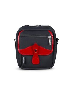 Billingham Pola Stowaway Camera Shoulder Bag - Black FibreNyte / Red