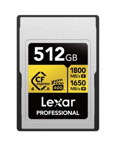 Lexar 512GB Professional GOLD CFexpress 4.0 Type A Memory Card