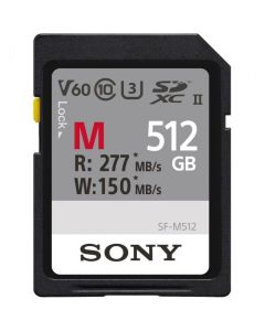 Sony 512GB M-Series UHS-II U3 V60 SDXC Memory Card - Read 277MB/s Write 150MB/s