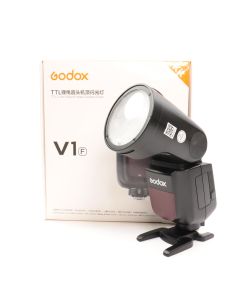 USED Godox V1 Round Camera Flash With Battery Kit For Fujifilm 