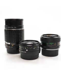 USED Pentax Lens Bundle Kit PK Mount 28mm / 50mm / 135mm 