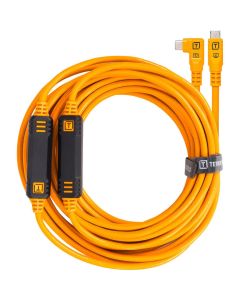 Tether Tools TetherPro 9.4m USB-C to USB-C Right Angle Cable - Orange
