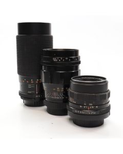 USED M42 Screw Mount Lens Bundle 50mm / 135mm / 80-200mm 