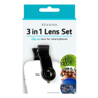 Kitvision 3-in-1 Clip Lens Set for Smartphones (Macro, Fisheye & Wide-Angle)