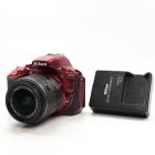 USED Nikon D5500 Digital SLR Camera 18-55mm VR Lens -RED