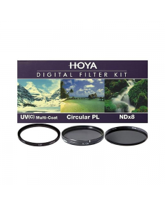 Hoya 55mm Digital Filter Kit II - UV / Polarising / ND8 Filters + Case 