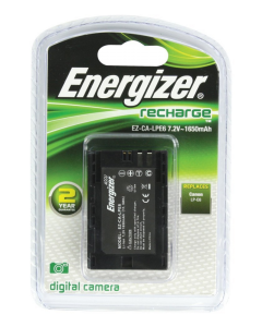 Energizer Canon LP-E6 Replacement Li-Ion Recheargeable Camera Battery 