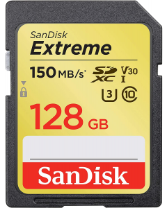 SanDisk Extreme Plus 128GB SDHC UHS-I 150MB/s U3, V30 SD Memory Card 