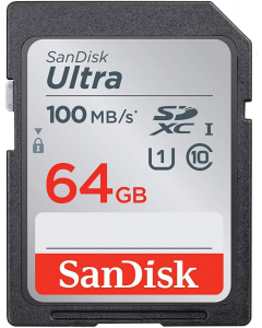Sandisk Ultra 64GB SDXC 100MB/s, Class 10 UHS-I SD Memory Card 