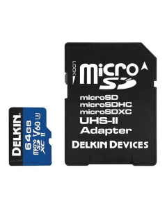 Delkin Devices Prime 64GB UHS-II Class 10 U3 V60 microSDXC Memory Card