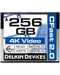 Delkin Devices 256GB CFast 2.0 Memory Card (560MB/s Read 495MB/s Write)