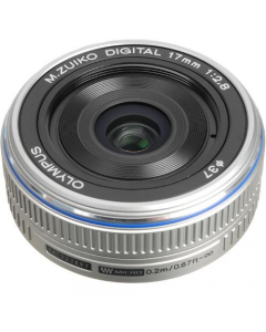 Olympus PEN 17mm f2.8 Pancake Lens: Silver CA2487