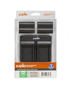 Jupio Twin Fujifilm NP-W235 Replacement Lithium Ion Battery Pack and Duo Charger - CFU1002