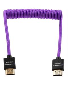 Kondor Blue Undone Coiled High-Speed Full HDMI Cable (12 to 24", Purple)
