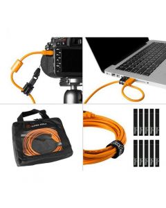 Tether Tools Starter Tethering Kit - TetherPro USB 2.0 to Micro-B 5-Pin 4.6m (including USB flat mount) - Orange
