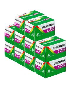 Fujifilm Fujicolor C200 Colour 36 Exposure 35mm Film - 10 Pack