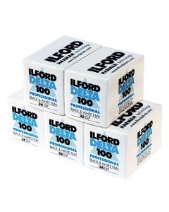 Ilford Delta 100 Professional Black & White 36 Exposure 35mm Film - 5 Pack