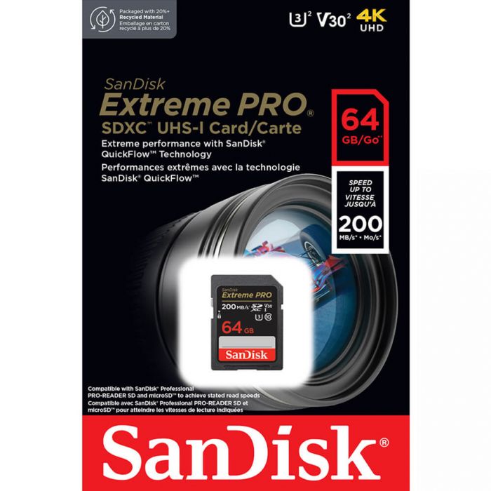 SanDisk Extreme Pro - Carte mémoire flash - 64 Go - UHS Class 3